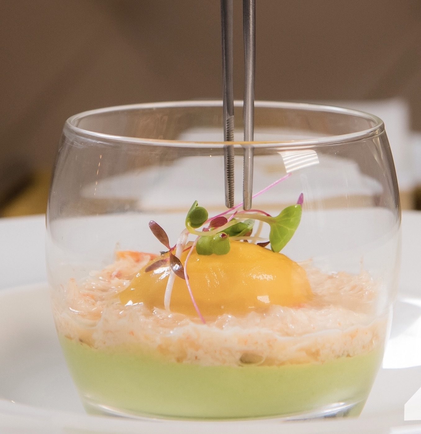 Crab verrine with avocado and mango at Downunder